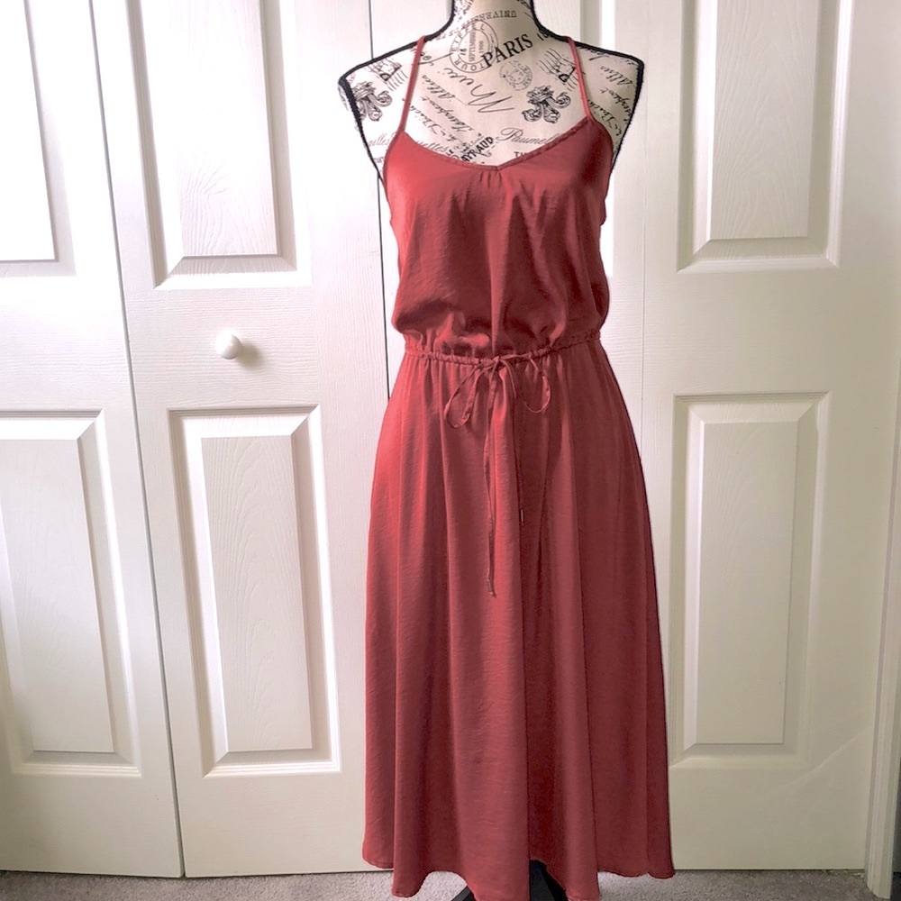 Banana Republic chili red drawstring dress